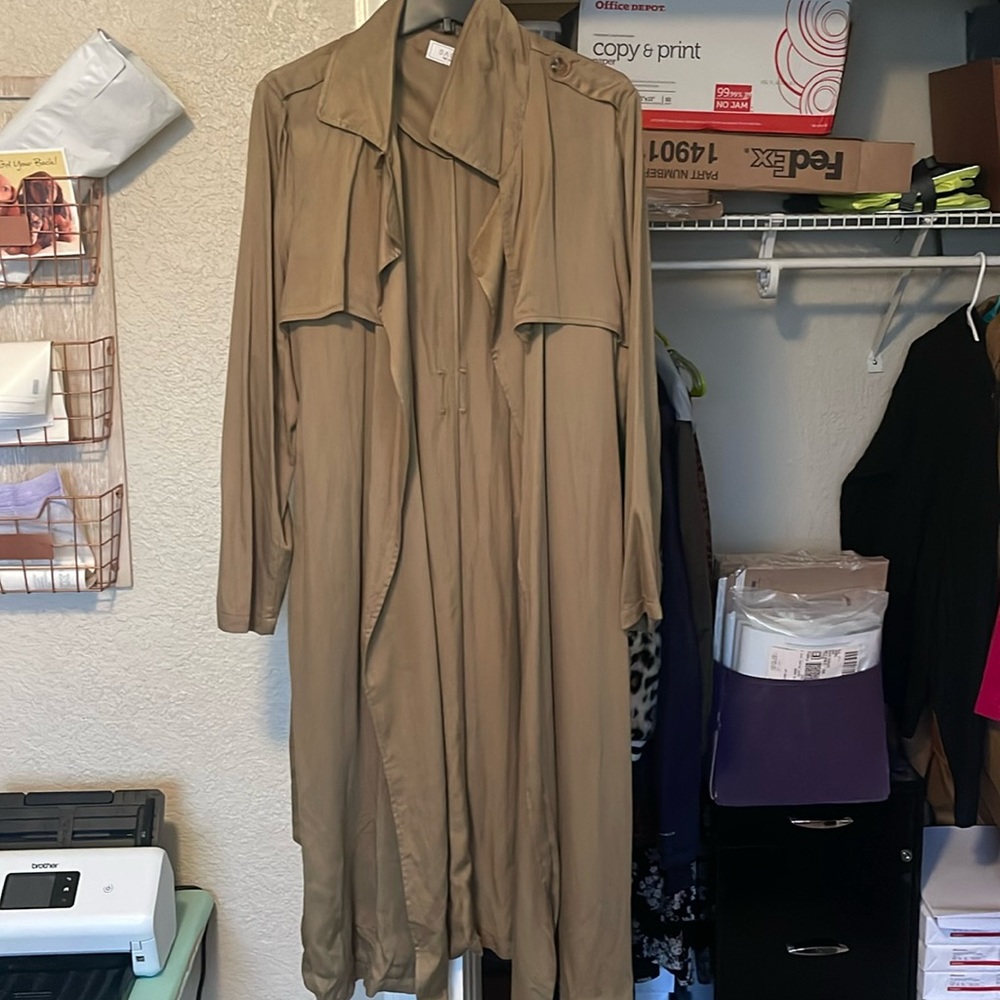 Olive trench coat